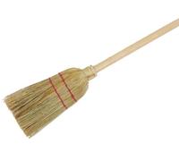 BIKAIN Balai de Paille Junior - Modèle BI5001J - Manche en Bois de pin - Fibres Végétales - 100 cm - Outil Complet - Léger et maniable - pour l'entretien du Jardin