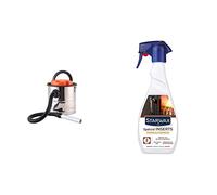 Bikain DI1200INOX- Aspirateur de Cendres, 1200 W, 20 L, Cuve INOX, Argent & STARWAX Nettoyant Express Inserts pour Poêle et Cheminée - 500ml - Dissout Les Traces Noires de Fumées et de Suie