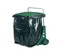 BIKAIN Support de Sac à Déchets sur Roues pour Jardin 53 x 38 x 90 cm | Support pour sacs avec couvercle supérieur, idéal pour feuilles, gazon coupé et déchets de taille