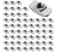 Bikasun 60 Pièces Écrous Coulissants, T Slot Nuts M6, Écrous en T Nuts en Acier Au Carbone Zingué Série 3030, Écrous en T pour Profilé en Aluminium Standard Européen pour Extrusion EU30-M6*15.5 * 8