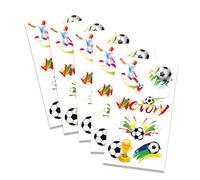 BIKPRST 10 Feuilles Tatouage Football Temporaire, Tatouages Temporaires Foot avec Lingettes de Retrait, Pour Fans de la Coupe du Monde 2026, Decoration Visage et Bras pour Matchs, Fetes et Soirees