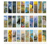 BIKPRST 30 Peintures à l'huile célèbres Cartes Postales,Comprend 10 reproductions phosphorescentes,Cartes Postales de Motivation avec Inspirations Artistiques, Coffret de Cartes Postales,Van Gogh