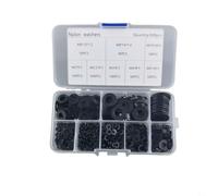 BildeeMait Assortiment de 500 rondelles plates en nylon noir isolées pour vis, boulons, réparation d'appareils électroménagers, boîte de rangement