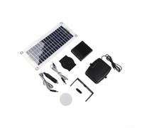BildeeMait Chauffage solaire portable 30 W 12 V pour camping-car, caravane, niche pour animaux domestiques - Souffleur d'air chaud compact avec panneau solaire pour une utilisation en extérieur