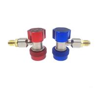 BildeeMait, Ensemble de coupleurs à raccord rapide pour R134A - Connecteur adaptateur secteur haut bas avec laiton M12 x 1,5 à 1 4 SAE - Réparation de climatisation de voiture - Rouge et bleu