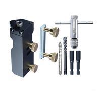 BildeeMait Gabarit d'extrusion en aluminium pour profils de 20, 30, 40, guide de positionnement de précision avec butée réglable et jeu de tarauds M6 M8 pour perforation (type C)