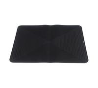 BildeeMait Grand tapis de vidange carré en silicone pour cuisine, tapis de séchage anti-brûlure avec base antidérapante, égouttoir à vaisselle pliable, bleu foncé