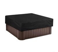 BildeeMait Housse de baignoire d'extérieur en polyester 190T résistant aux intempéries et à la poussière, pour jardin, terrasse, table, chaise, meubles, noir (215 x 215 x 30 cm)