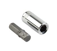 BildeeMait Kit d'adaptateur de douille en acier au chrome vanadium 1, 4 hexagonaux vers 1 4 carrés, convertisseur de perceuse à changement rapide avec boule à ressort, outils électriques et perceuses