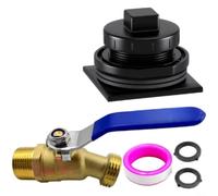 BildeeMait Kit de bouchon de vidange en laiton avec joints en caoutchouc pour réservoirs d'eau Rubbermaid de 1,9 cm NPT sans fuite pour 350 à 50 litres