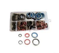 BildeeMait Lot de 100 joints d'étanchéité en caoutchouc de silicone M6-M16 - Assortiment de joints toriques pour réparation de tuyau d'huile hydraulique et de robinet de voiture - Noir, rouge, bleu