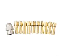BildeeMait Lot de 11 mandrins de serrage en laiton pour mini perceuse de 0,5 à 3,2 mm avec écrou argenté et manchon en cuivre pour meuleuse électrique