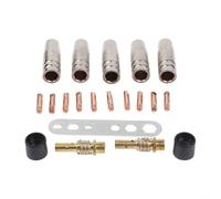 BildeeMait Lot de 22 accessoires de soudage MIG 15AK MB 15 pour torche, buses en cuivre de 0,6 mm, tubes de contact, diffuseurs, isolateurs avec clé