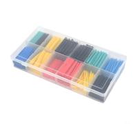 BildeeMait Lot de 280 gaines thermorétractables à rapport 2:1 - Assortiment de manchons d'isolation électrique - Jaune, noir, bleu, vert, rouge