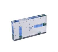 BildeeMait Niveau à bulle magnétique transparent à deux voies de 95 mm avec fonction de règle, base en métal pour outils d'atelier à domicile - Bleu