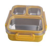 BildeeMait Pour boîte à déjeuner compacte et étanche en acier inoxydable avec 3 compartiments Work Premium (jaune)