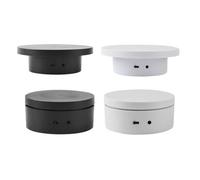 BildeeMait Présentoir rotatif électrique, plateau tournant à vitesse réglable, diffusion en direct, vente au détail de photographie, pour plate-forme compacte de présentation de produits ABS, blanc
