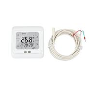 BildeeMait Thermostat numérique pour chauffage au sol - Contrôleur de pièce à écran tactile avec capteur de sol - Régulateur de température programmable 16 A - Blanc