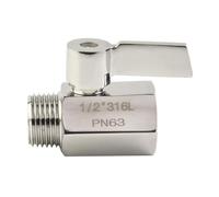 BildeeMait Vanne d'arrêt de douche en acier inoxydable 304, robinet à boisseau sphérique à contrôle rapide G1/2 NPT pour économie d'eau, interrupteur marche/arrêt étanche pour salle de bain, cuisine