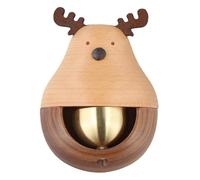 BildeeMait Ventouse porte-bonheur pour chat - Carillon éolien en cuivre mélodique pour porte - Décoration en bois esthétique japonaise - 15 cm - Jaune