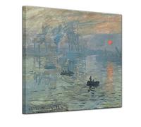 Bilderdepot24 Art Print - vieux maîtres - Claude Monet - Impression - Lever du soleil - 40x40 cm - Images sur toile - toile déco imprimée - tableau toile - photo sur toile