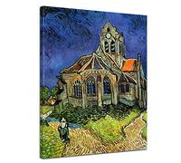 Bilderdepot24 Image de toile - Vieux Maîtres - Vincent van Gogh - L'église d'Auvers - 50x70 cm - Images sur toile - toile déco imprimée - tableau toile - photo sur toile