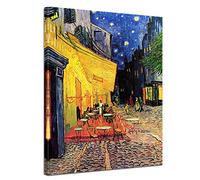 Bilderdepot24 Image de toile - Vieux Maîtres - Vincent van Gogh - Terrasse du café le soir - 30x40 cm - Images sur toile - toile déco imprimée - tableau toile - photo sur toile