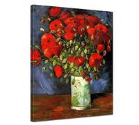 Bilderdepot24 Image de toile - Vieux Maîtres - Vincent van Gogh - Vase avec coquelicots rouges - 40x50 cm - Images sur toile - toile déco imprimée - tableau toile - photo sur toile