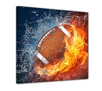 Bilderdepot24 Impression d'art - Football - Feu et glace - Image sur toile - 40x40 cm 1 pce - Toile photos - Murale de Urbain & Graphique - Sport - Amérique - Combat des éléments - Eau et feu