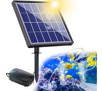 Biling Aérateur solaire pour étang avec batterie 2200mAh, pompe à oxygène solaire 2,5W pour étang avec tuyau en silicone de 3m, IPX5 Aérateur silencieux pour étang de jardin, étang de poissons