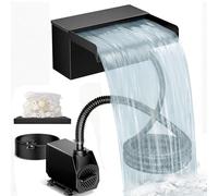 Biling Cascade pour Étang de Jardin avec Filtre, 20cm Acier Inoxydable, 40 W 2500 l/h Pompe de Bassin, Décoration de Jardin, Bassin d'Eau, Patio, Terrasse, Mur d'Eau, Bassin à Carpes Koï