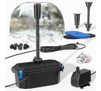 Biling Kit complet de filtre de bassin avec pompe 2400 l/h - Pompe de bassin avec filtre transparent pour bassin de jardin jusqu'à 4 000 l - Jeu d'eau décoratif pour ruisseau - Pompe de fontaine de