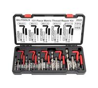 BILITOOLS 131tlg Kit Réparation Filetage Helicoil M5-M12 | Avec foret HSS, outil d'installation et inserts filetés en acier inoxydable