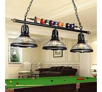 Billard Lustre E27 Rétro Suspension Industrielle Lampe Suspendue Abat-Jour En Verre Hauteur Réglable Suspension Pour Billard Salle Restaurant Bar Club Chambre Éclairage Salle À Manger Décoratives