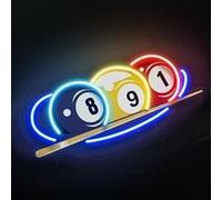 Billard néon logo Football UV impression LED logo snooker salle de billard salle de gym Bar magasin chambre décoration murale USB Dimmer