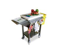 Billot de Boucher en Polyéthylène Blanc et Inox Spécial Desserte Barbecue Fricosmos 1 G