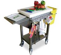 Billot de Boucher en Polyéthylène Blanc et Inox Spécial Desserte Barbecue Fricosmos 1 G