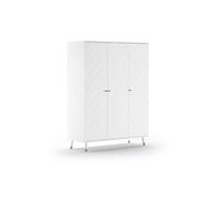 JAXX - BILLY Armoire 3 portes, MDF laqué blanc satiné
