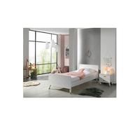 Billy Lit blanc satin 90x200cm + Chevet blanc satin