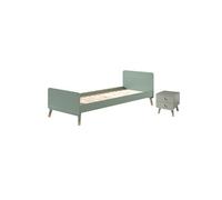 Billy Lit vert olive 90x200cm + Chevet vert olive