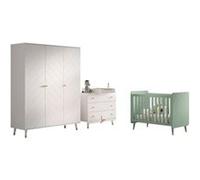 Billy set commode Armoire blanc Lit Bébé vert Blanc G