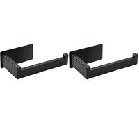 Billybath Porte Papier Toilette, Support Papier Toilette sans Percage Porte Essuie Tout Porte-Rouleau De Papier en Acier Inoxydable pour Salle De Bain, Cuisine(Noir) (Lot de 2)