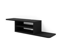 Meuble TV suspendu - AC-Déco - Dedal - Noir - L 90 cm - Bois - Montage facile