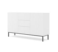 BIM Furniture Buffet Ravenna B 150 cm 2 Portes 3 tiroirs faà§ades fraisées - Blanc Mat, ca