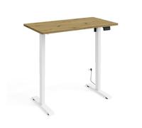 BIM Furniture Bureau Assis-Debout BIMotion 120 x 65 cm - piètement Blanc Mat, Plateau chêne a