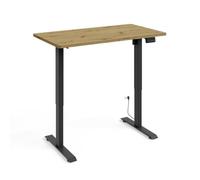 BIM Furniture Bureau Assis-Debout BIMotion 120 x 65 cm - piètement Noir Mat, Plateau chêne AR