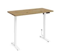 BIM Furniture Bureau Assis-Debout BIMotion 140 x 70 cm - piètement Blanc Mat, Plateau chêne a