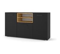 Bim Furniture Commode Anette L 151 cm Noir mat / chêne artisan
