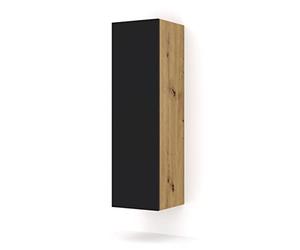 BIM Furniture Duo_Cabinet_120_DA Armoire Murale avec étagères en chêne Noir Mat 120 cm 35 x 34,6 x 120 cm