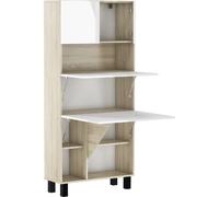 Bim Furniture Meuble bibliothèque convertible Homi Chêne blanc brillant 175x80x32 cm